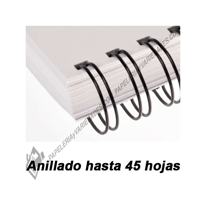 Anillado metalico doble O 5/16 hasta 45 hojas de 75gr