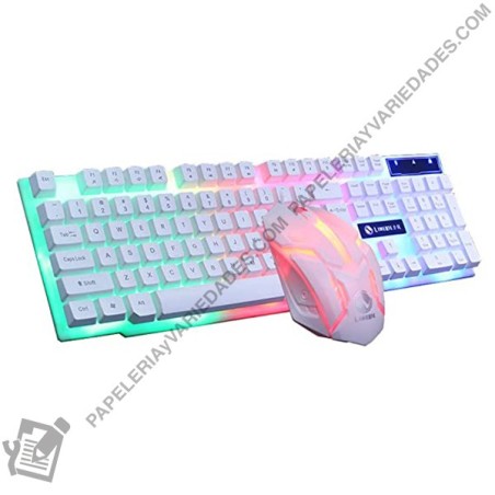 Blanco Combo teclado y mouse luz tcl