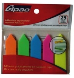 Banderitas adhesivas plásticas gipao x 8 colores gp18