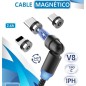 Cable magnético USB 3 puntas SG410