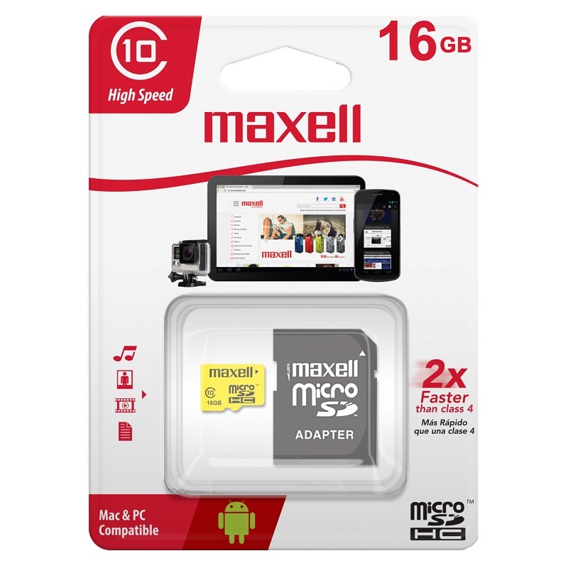 Memoria micro SD Maxell 16Gb clase 10