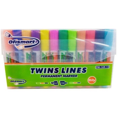 Marcadores doble punta Ofismart x12