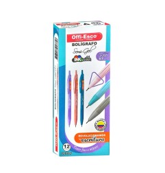 Lapicero Offi-esco retractil negro 0.7mm OE-055F